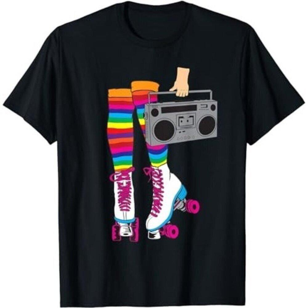 Retro Roller Skates 80S Disco Girl Funny Graphic T-Shirt